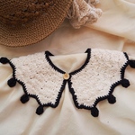 手編みのつけ襟スタイ　monotone