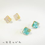 shell square／ノンホールピアスorピアス