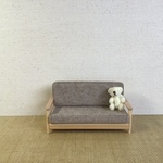 1／12 ドールハウス　2人用ソファとクマ　(ナチュラル北欧風)   ミニチュア　家具　ねんどろいどどーる