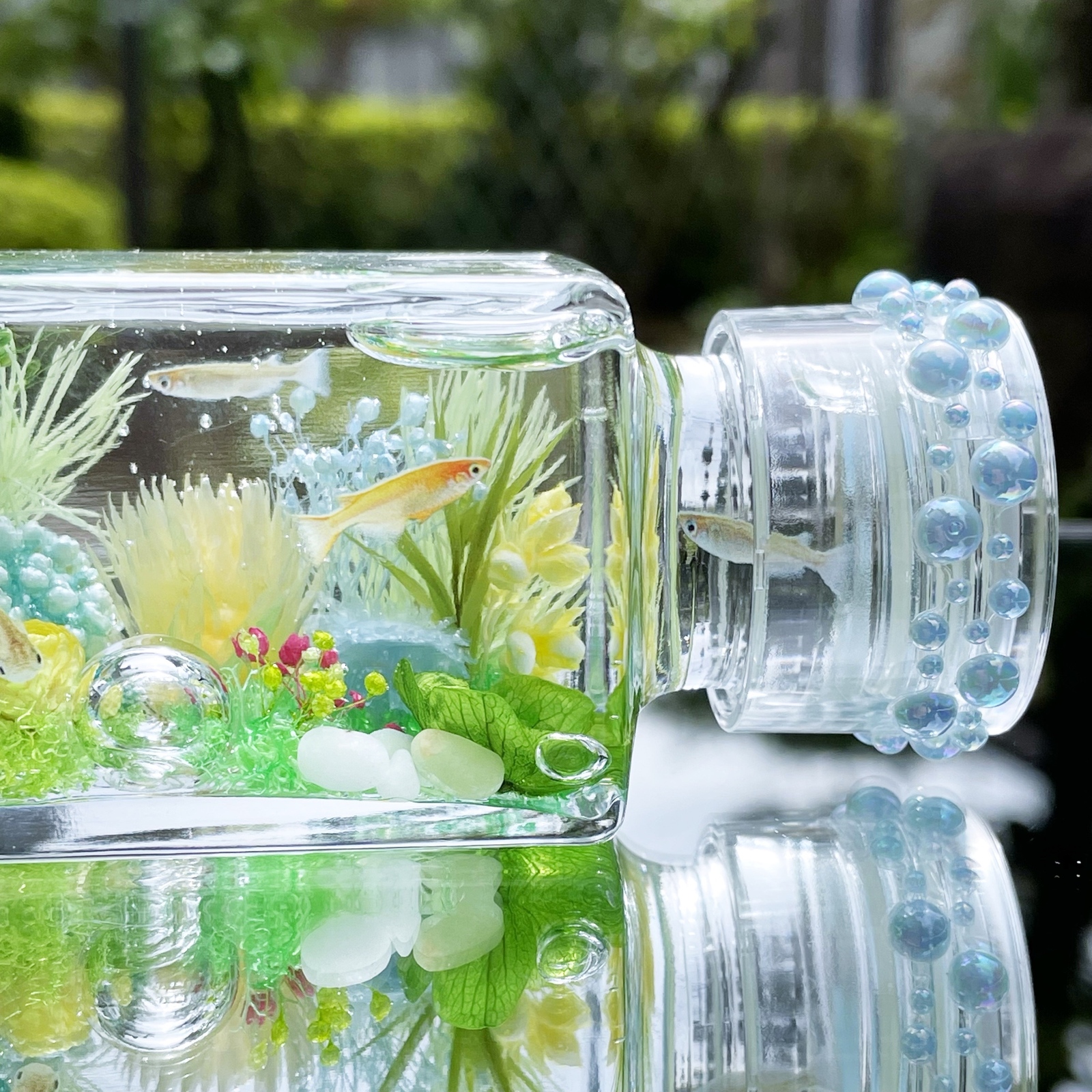 ☆小さな水槽☆お魚さん＆メダカさんハーバリウム ミニ《2本セット