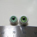 No.161 【10mm】 小さな グラスアイ ドールアイ ハンドメイドドール 材料　約9.7mm/10.1mm（緑系×緑系）