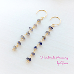 【grace】宝石質✧アイオライトのチェーンピアス