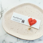 水引ハート型のミニブローチ(橙色)♪