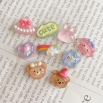 【9pcs】くま うさぎ 星 MIXデコパーツ✱カボションパーツ 