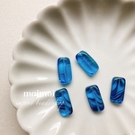 〈4個*No.M1839〉Czech import フラットスクエアビーズ/アクアブルー
