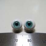 No.166 【10mm】 小さな グラスアイ ドールアイ ハンドメイドドール 材料　約9.7mm/9.8mm（深緑系）