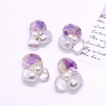 【送料無料】ハンドメイド　カボション　レジン　パーツセット　ドライフラワー　パール　ストーン