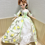 【リカちゃん】ロココ風ドレス　レモン