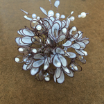 よひらの花髪飾り 茶色パール