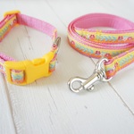 【sale】小型犬用★小花リード&首輪のセット