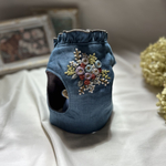 アウトレット　サイズ5 リネンフラワー刺繍　おめかし ハーネス　