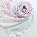新作♪しなやかリネン＊桃花色×白群色＊ショール