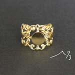 50個 透かし 台座付 リング ゴールド☆フリーサイズ！素材 材料 パーツ 金色 指輪 唐草 ゴシック アンティーク調 レリーフ