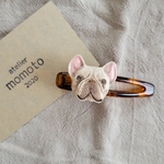 【5/27・20:00〜販売分お一人様一点まで】フレンチブルドッグ　ヘアクリップ  クリームO