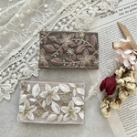 インド刺繍リボンバレッタ(elegant)＊ホワイトorダークブラウン