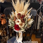 Natural Chic ネイティブフラワー&パームフラワーbouquet ホワイトレッド