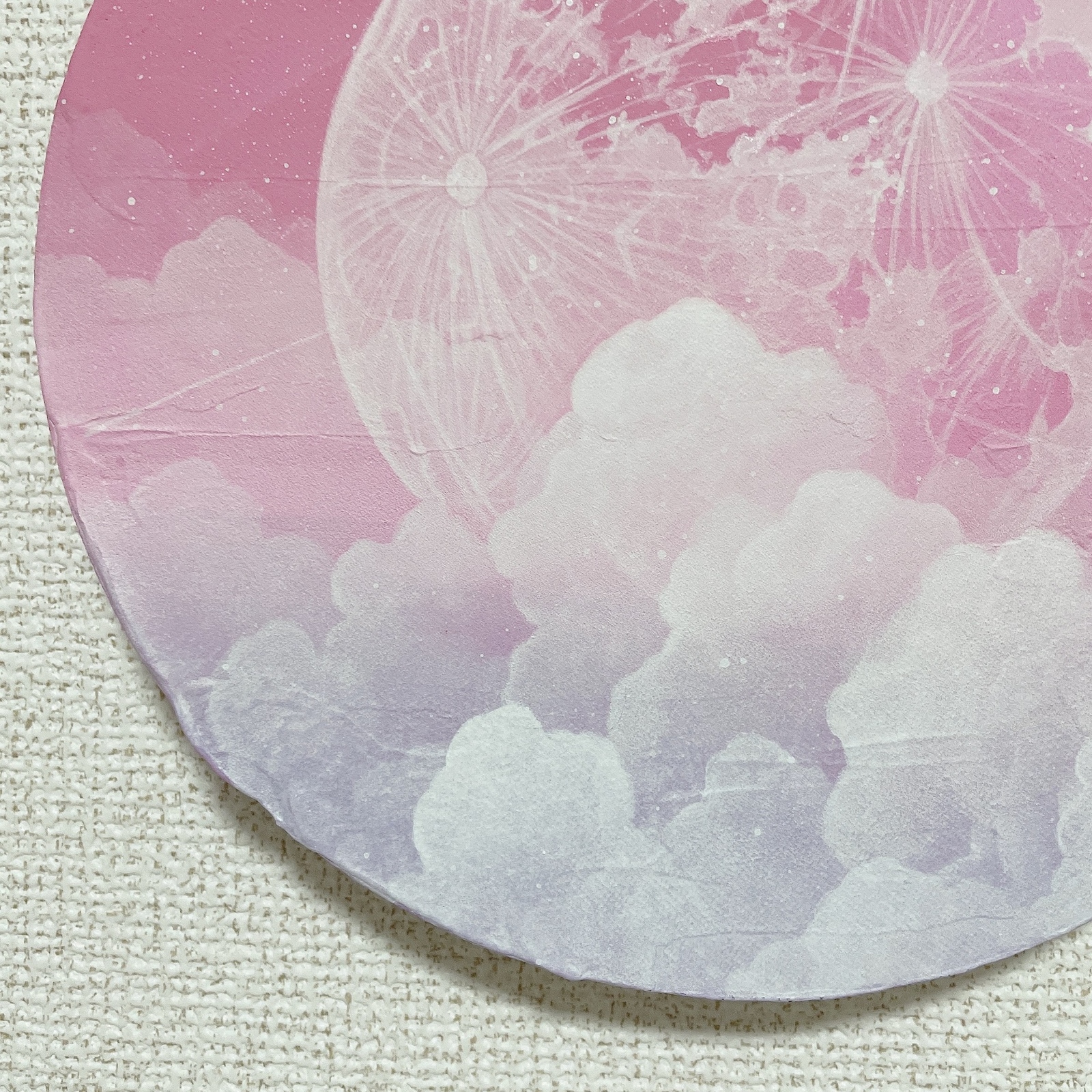 SOLD 月・絵画『愛月徹灯』-アクリル絵の具・キャンバス・月・雲 