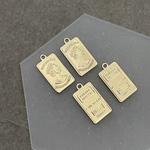 【4pcs】メタルプレートチャーム 長方形