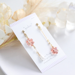 爽やかお花のアシメントリーロングピアス/イヤリング