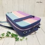 【ju様専用】№1444 倉敷帆布スクエアフルートスクエアリュック＊ラベンダー×スイトピー×サラシ×アクアブルー×パープルブルー