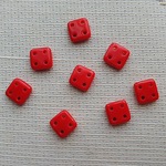 ワッフル〜赤〜　チェコビーズ　6mm  8個