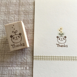 『Thanks』パンダ双葉ポチポチ:ラバースタンプ
