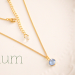 サファイアカラーシンプルネックレス