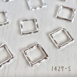 1427-S   フレームチャーム　スクエア　シルバー　10個