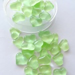 6pcs ＊ぷっくりハート型 カボション （L.グリーン）（0510）