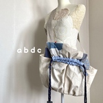 パッチワークの斜めがけショルダーBlue　送料無料