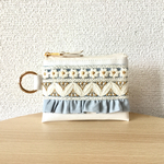 インド刺繍リボンのカラビナポーチ
