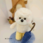 【new】ビションフリーゼ　羊毛フェルト　ぬいぐるみ　雨ふり