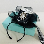 🌹ブラックパピヨン🌹おしゃれハット🌹カチューシャ🌹　犬ヘッドアクセ　猫ヘッドアクセ