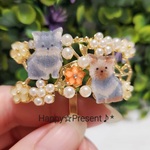 ヨークシャーテリアの大人華やかflowerパールのポニーフック❤️✨️送料無料　犬　限定　大人可愛い　プレゼント　ギフトラッピング