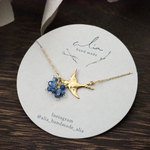 "Kyanite..gift" サージカルステンレス カイヤナイト ツバメ ネックレス ☽