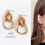 【EIMI】べっこう&ゴールド歪みフープ ＊ ピアス/イヤリング