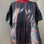 着物リメイク　大島紬ギャザー切替ブラウス