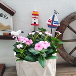 夏新作！灯台（赤）＆ヨットのマリンガーデンピック２本セット*お花多肉寄せ植えにどうぞ*サマー