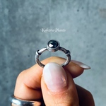 ‪〖再販〗〘5mm〙｢黒く輝く火山の女神｣アイトネーの瞳 Gemstone Ring "pyrite"/アンティークシルバーカラー