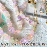 ☆再入荷【6pcs】天然石クォーツMIX ラフカットナゲットビーズ　