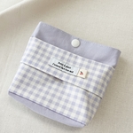 移動ポケット🍒紫チェック柄 フタなし
