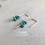 ターコイズピアス(C) 14kgf /ピアス/槌目/シンプル
