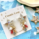 流れ星ビジューピアス/イヤリング変更可能（Red）