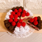 (再販2)フェルト☆おままごと☆いちごといちごショコラ2種のケーキ