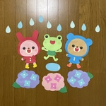 壁面飾り【あじさいキレイ①】梅雨　6月　保育教材