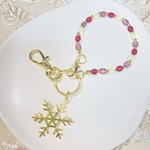 💛💜❤️雪の結晶バッグチャーム❄️