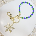 💚💙雪の結晶バッグチャーム❄️