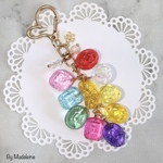 キラキラ♡カラフルドロップキーホルダー(クリア)