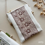 【受注制作🪡】インド刺繍リボンスマホポシェット あずきbrown✨スマホショルダー お散歩ショルダー サコッシュ　再販
