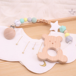 【名入れ可】歯固めホルダー⌘おおきなお星さま×ブルーイエロー系